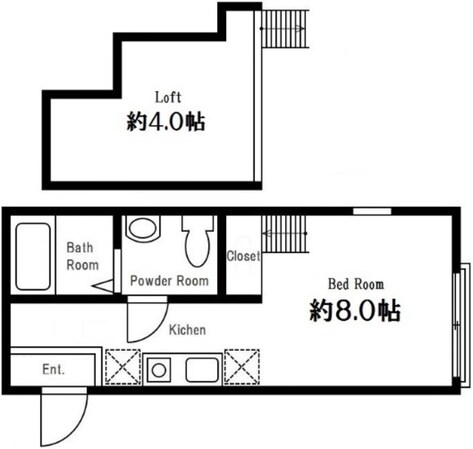 ハーミットクラブハウス岡沢町Ⅲの物件間取画像